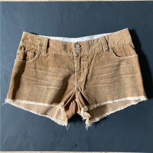 Y2K Abercrombie Brown Corduroy Women's Size 6 Raw Cutoff Hem Low Rise 5 pocket